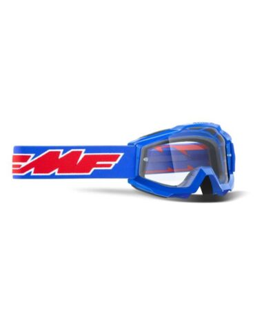 Детская маска кросс FMF Powerbomb Rocket синяя с прозрачной линзой