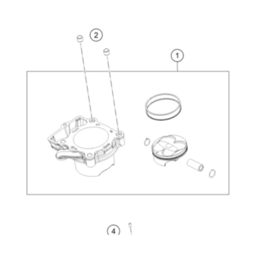 KTM Cylinder + Piston Цилиндр в комплекте с поршнем350 SXF 23-> ( A47030038000 ) - миниатюра 4