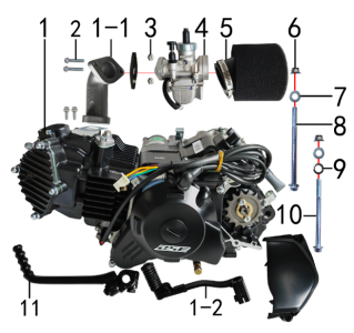 Двигатель в сборе 150cc YINXIANG(WD150).116.0902 - фото 7