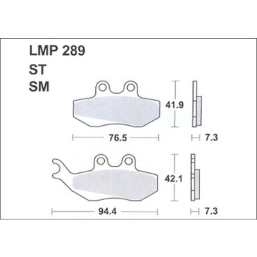 Колодки дискового тормоза AP Racing LMP289 ST - Gilera Runner 125 200 [S18] (FDB677 / FA194) - миниатюра 1