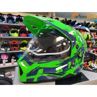 Шлем детский мотард AiM JK802Y Green Blue - миниатюра 10