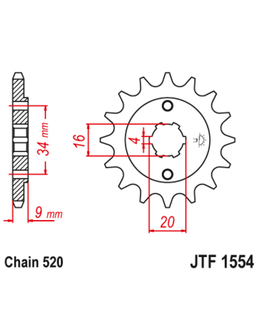 Звезда ведущая JTF1554 14