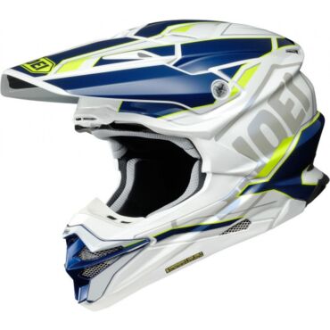 Шлем кроссовый Shoei VFX WR Allegiant TC 3, white blue yellow (L, Взрослая  Кросс эндуро) - миниатюра 1