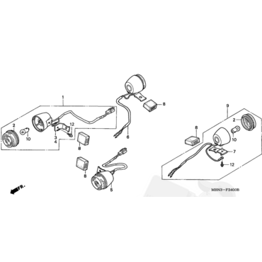 HONDA стекло поворотника XR250 / BAJA / XR600 / XR650R  ( 33402170003 ) - миниатюра 3