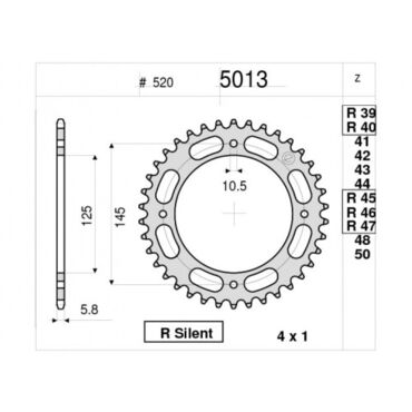 Звезда ведомая Ognibene 5013 R45 (JTR857.45) - миниатюра 1