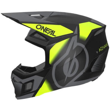 Oneal Шлем кроссовый 3Series Neon Vision V.24 серый желтый - миниатюра 8