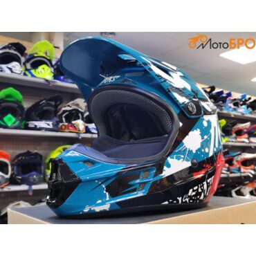 Шлем кроссовый Starks Base SH MX1, бирюза - миниатюра 1