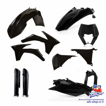 ACERBIS FULL PLASTIC KIT KTM EXC  (BLACK) полный комплект пластика EXC 12 13 - черный // 0016234.090 - миниатюра 1