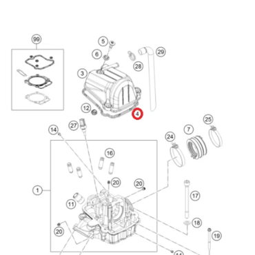 Прокладка клапанной крышки KTM OEM 79536053000 KTM 450 SX F - миниатюра 1