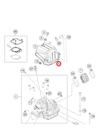 Прокладка клапанной крышки KTM OEM 79536053000 KTM 450 SX F
