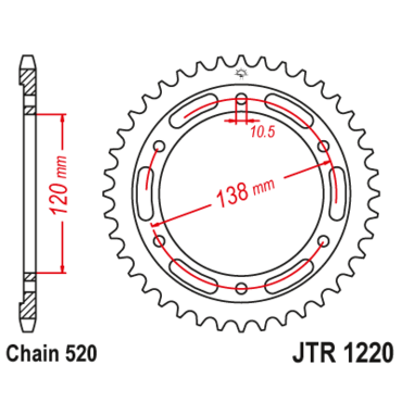 Звезда ведомая JTR1220.36 - миниатюра 1