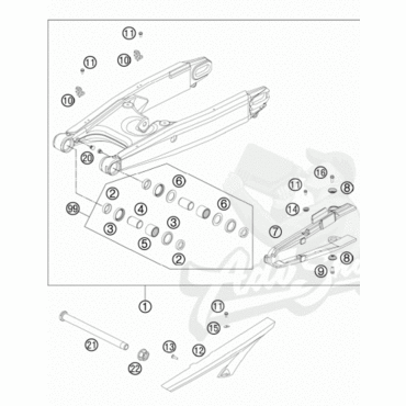KTM ремкомплект маятника для ктм 950 990 A SM SD 03 13 ( 60004230010 ) - миниатюра 2