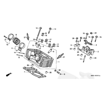 HONDA втулка направляющая впускного клапана XL600 XL650 XRV750 ( 12231MF5305 ) - миниатюра 2