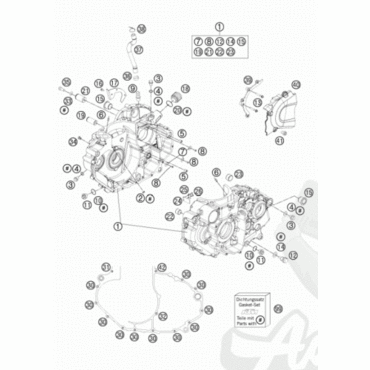 KTM полный комплект прокладок верх низ LC4 690 DUKE 08 15// 690 E/ R SM 07 18 ( 75030099000 ) - миниатюра 3
