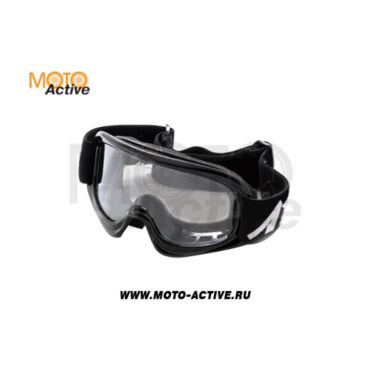 Очки для мотокросса детские ATAKI HB 115 черные глянцевые - миниатюра 1