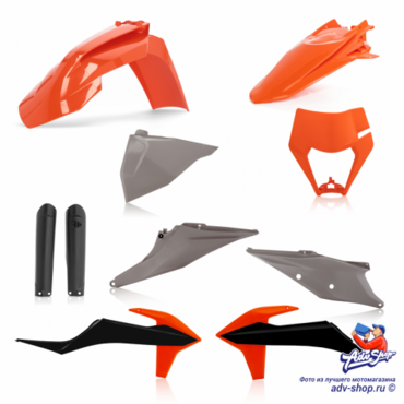 Acerbis КТМ EXC 250 300 20 23 /EXC F 250 500 20 23 /XC W 150 300 20 Black Orange Grey Комплект пластика // 0024054.553.021 - миниатюра 2