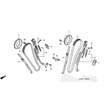 HONDA цепь грм XL650 XL700 NX650 VT750 GL1800 ( 14401MAN621 ) - миниатюра 2