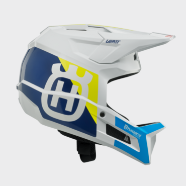 Шлем кроссовый детский Husqvarna Kids Gravity Edrive, white blue yellow (L, Детская Кросс эндуро) - миниатюра 3