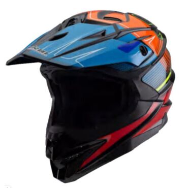 шлем JK 803 EXPLOSION (Black blue orange) (57 58 M) VORON HELMETS - миниатюра 1