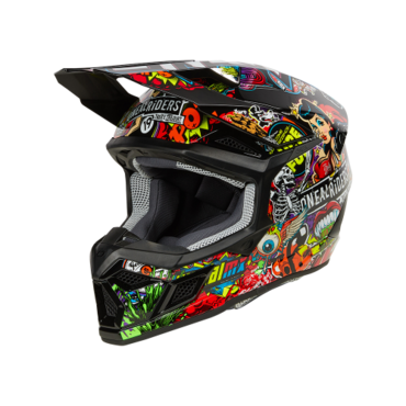 Oneal Шлем кроссовый детский 3Series Youth Crank V.24 красный/ зеленый - миниатюра 5