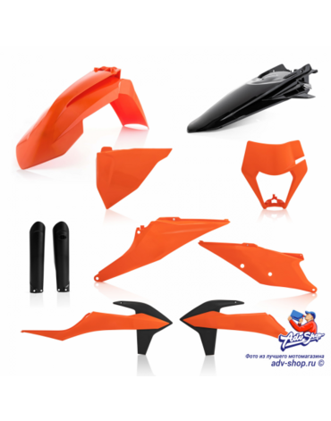 Acerbis КТМ EXC 250 300 20 23 /EXC F 250 500 20 23 /XC W 150 300 20 Black Orange Комплект пластика // 0024054.553
