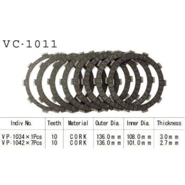 VESRAH VC 1011 диски сцепления фрикционные Honda XL650 NC700 VT750 ( комплект 8 шт ) // M 04825 - миниатюра 2