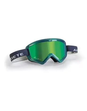 Кроссовые очки (маска) MUDMAX RACER - METALLIC GREEN - GREEN LENS - GREY STRAP