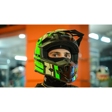 Кроссовый шлем IXS IXS361 2.3, Чёрный Зелёный - миниатюра 13