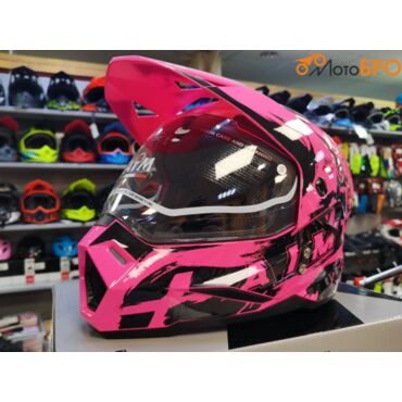 Шлем детский мотард AiM JK802Y Pink Black - миниатюра 10