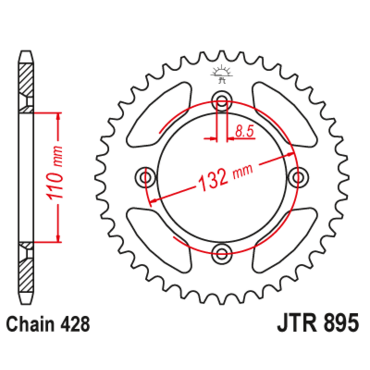 Звезда ведомая JTR895.49ZBK - миниатюра 1