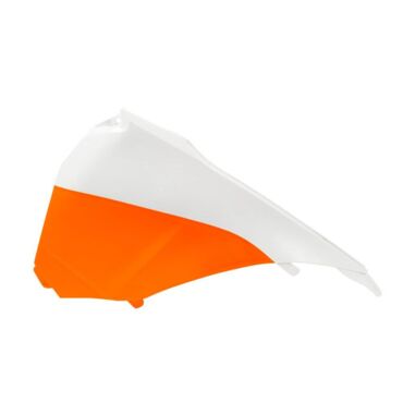 Боковина воздушного фильтра левая SX125 SXF125 450 13 15 # SX250 13 16 # EXC EXCF 14 15 оранжево белая - миниатюра 1