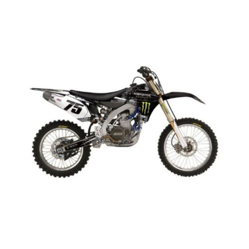 Полный комплект наклеек и покрытие сиденья FX Monster Energy под мотоциклы Yamaha YZ250F 2010 13 Черный Зеленый - фото 1