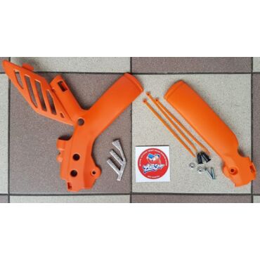 KTM PLASTIC FRAME PROTECTION SET ( ORANGE ) защитные накладки на раму оранжевые EXC 08 10  ( 7730309410004 ) - миниатюра 1