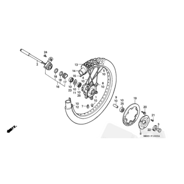 HONDA сальник колеса переднего левый 21*37*7 XRV650 XR650 XR250 XL600 ( 90755229003 / 90755 229 005 / 90755229003 ) - миниатюра 5