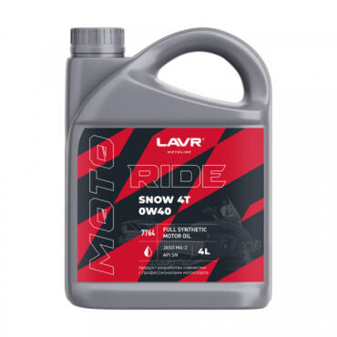Масло моторное LAVR MOTO Ride Snow 4T 0W 40 SN 4л - миниатюра 1