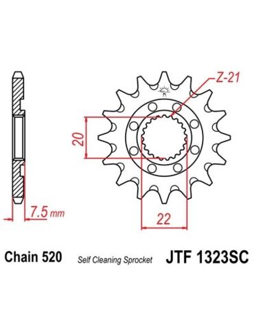 Звезда ведущая JTF1323.14 SC (с самоочисткой)