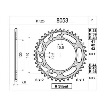 Звезда ведомая Ognibene 8053 R40 (JTR498.40) - миниатюра 1