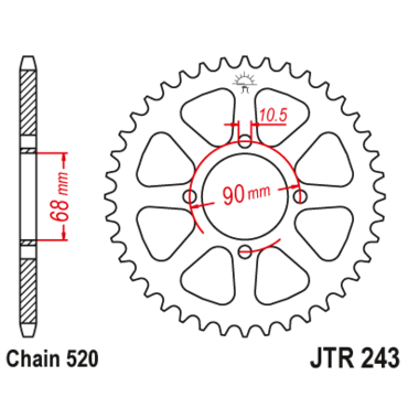 Звезда ведомая JTR243 42 - миниатюра 1