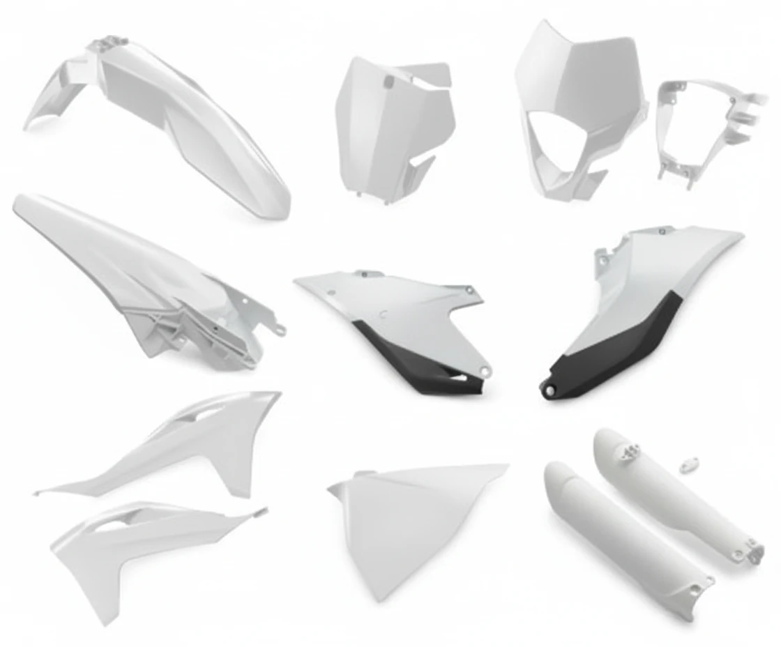 Комплект белого пластика GasGas EC EC F 21 23 - фото 1