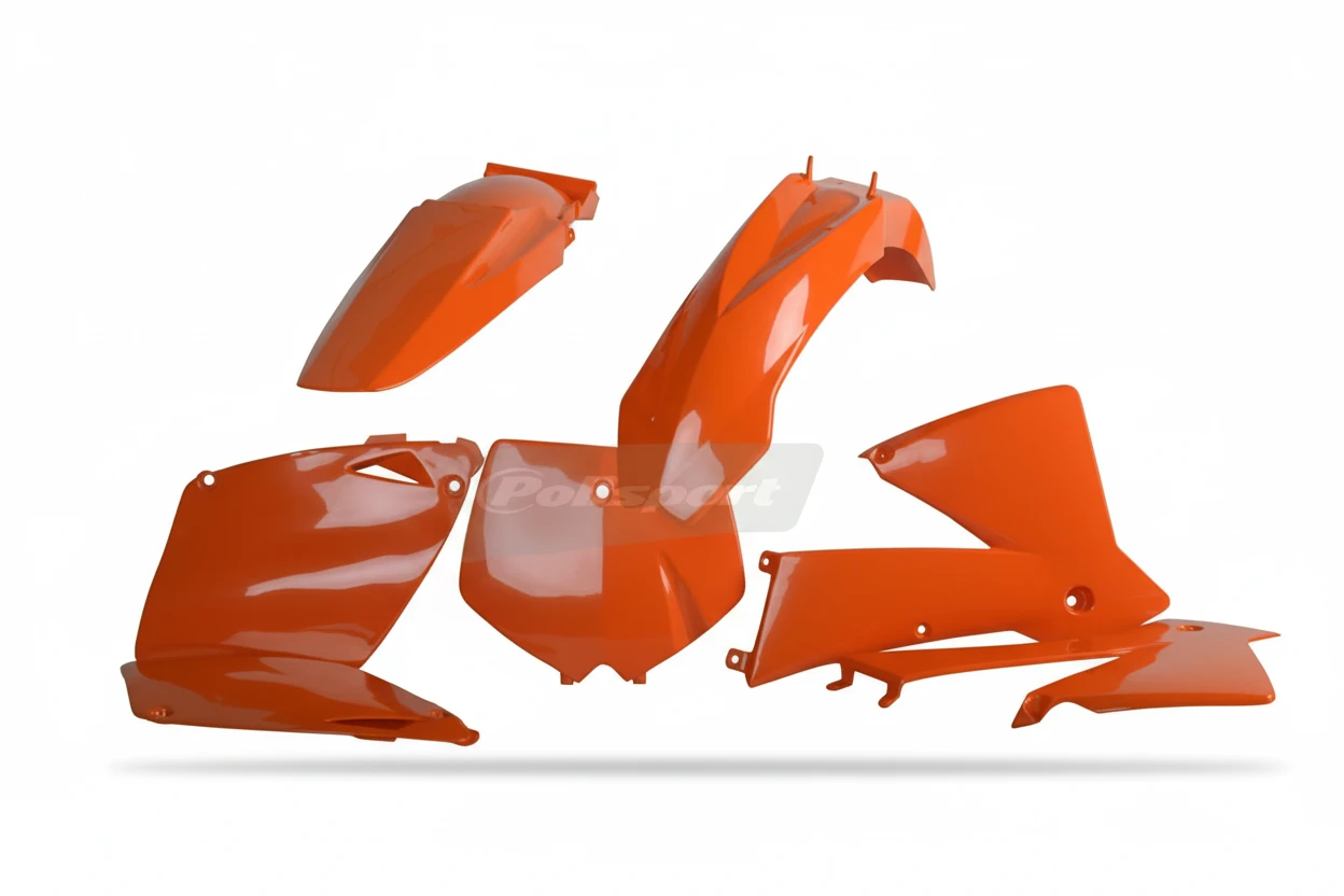 Комплект пластика оранжевого KTM SX SX F125 525 01 02; EXC EXC F125 525 02 03 - фото 1