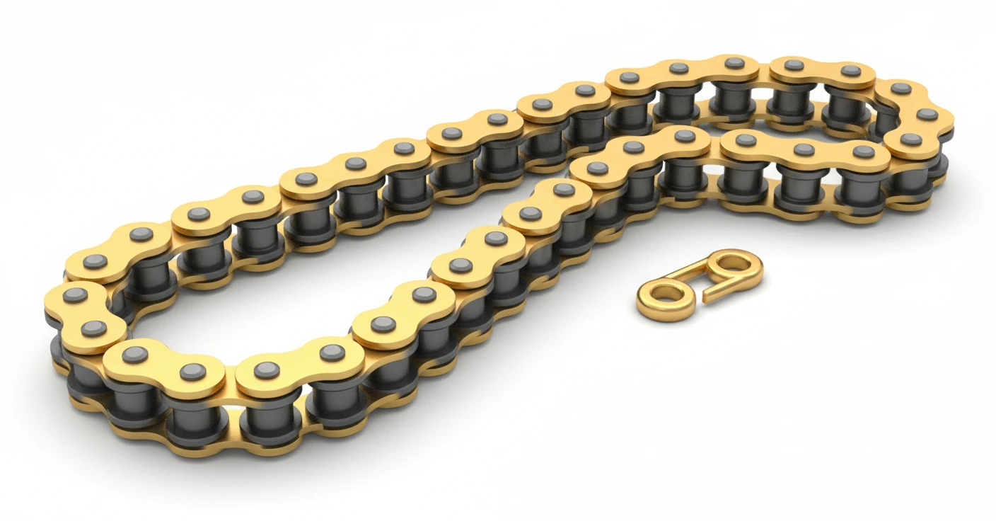 Цепь 520VX3 GB X Ring золотая (замок защелка) 108 - фото 1