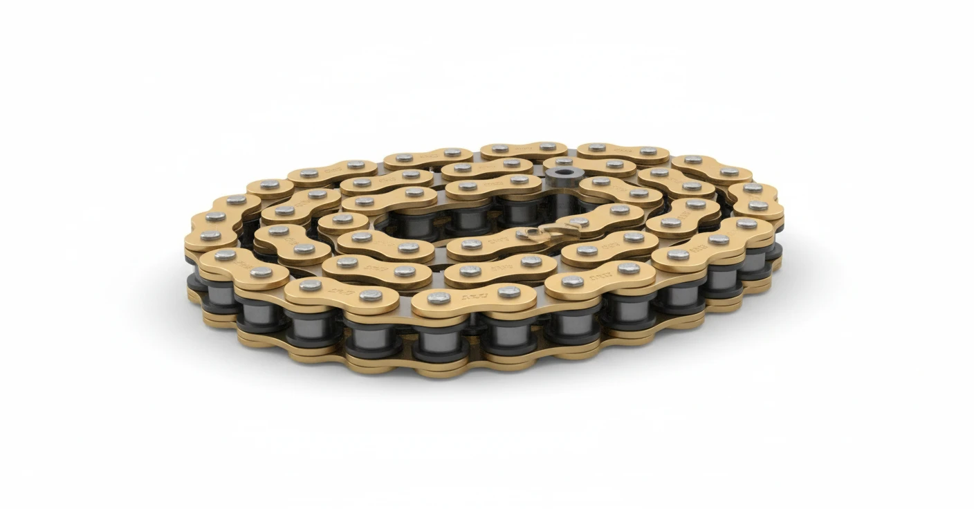 Цепь 520VX3 GB X Ring золотая 112 - фото 1