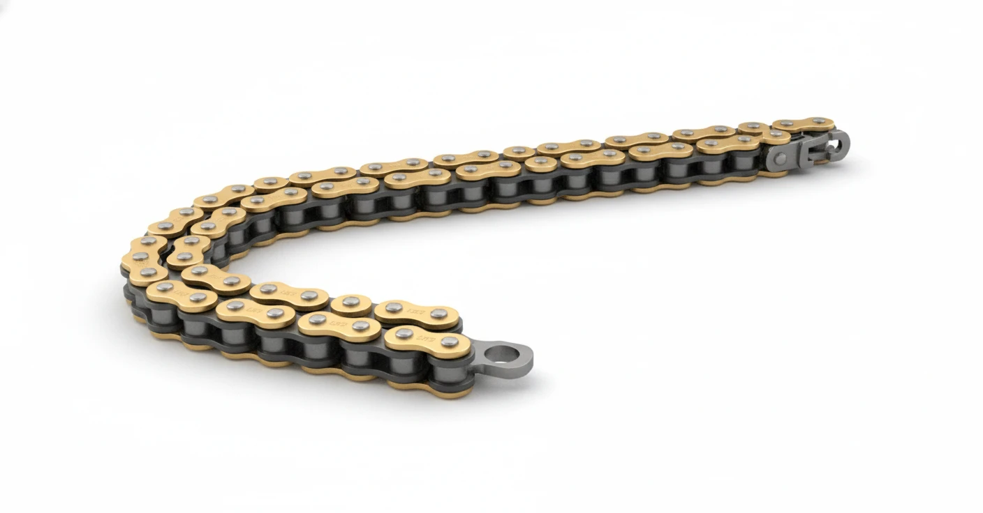 Цепь 520VX3 GB X Ring золотая (замок защелка) 112 - фото 1