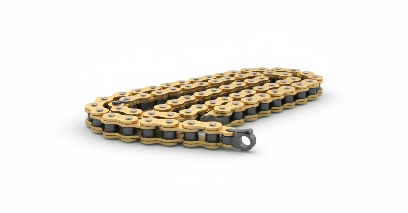 Цепь 520VX3 GB X Ring золотая (замок защелка) 130 - фото 1