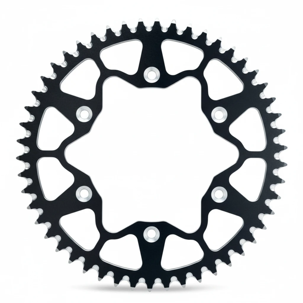 Звезда задняя алюминиевая черная 49 зубов KTM / Husqvarna / GasGas - фото 1