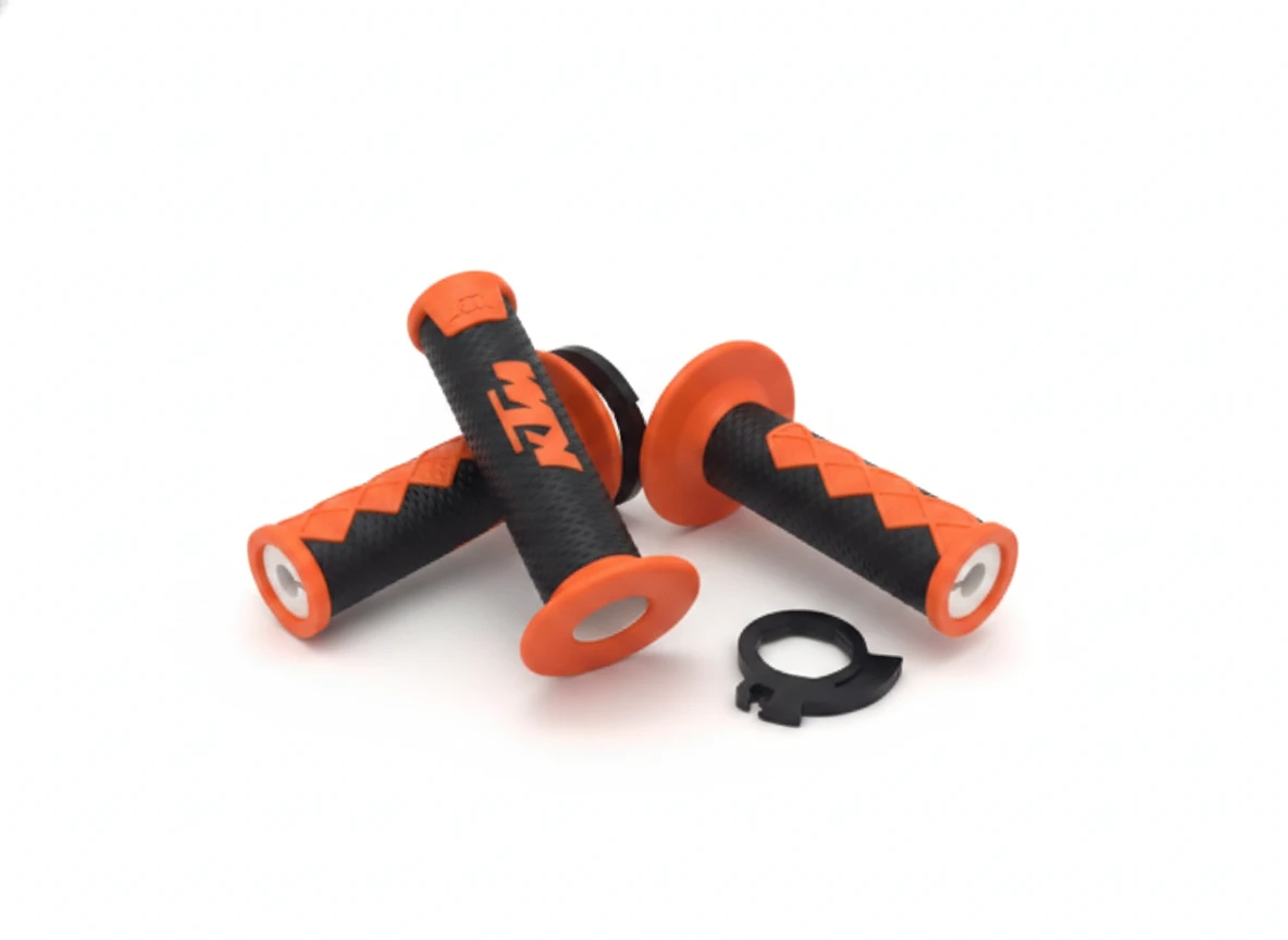 KTM грипcы с фиксаторами / закрытый торец / черный оранжевый KTM SX / EXC / 690 08 23 ( 78102924000 ) - фото 1