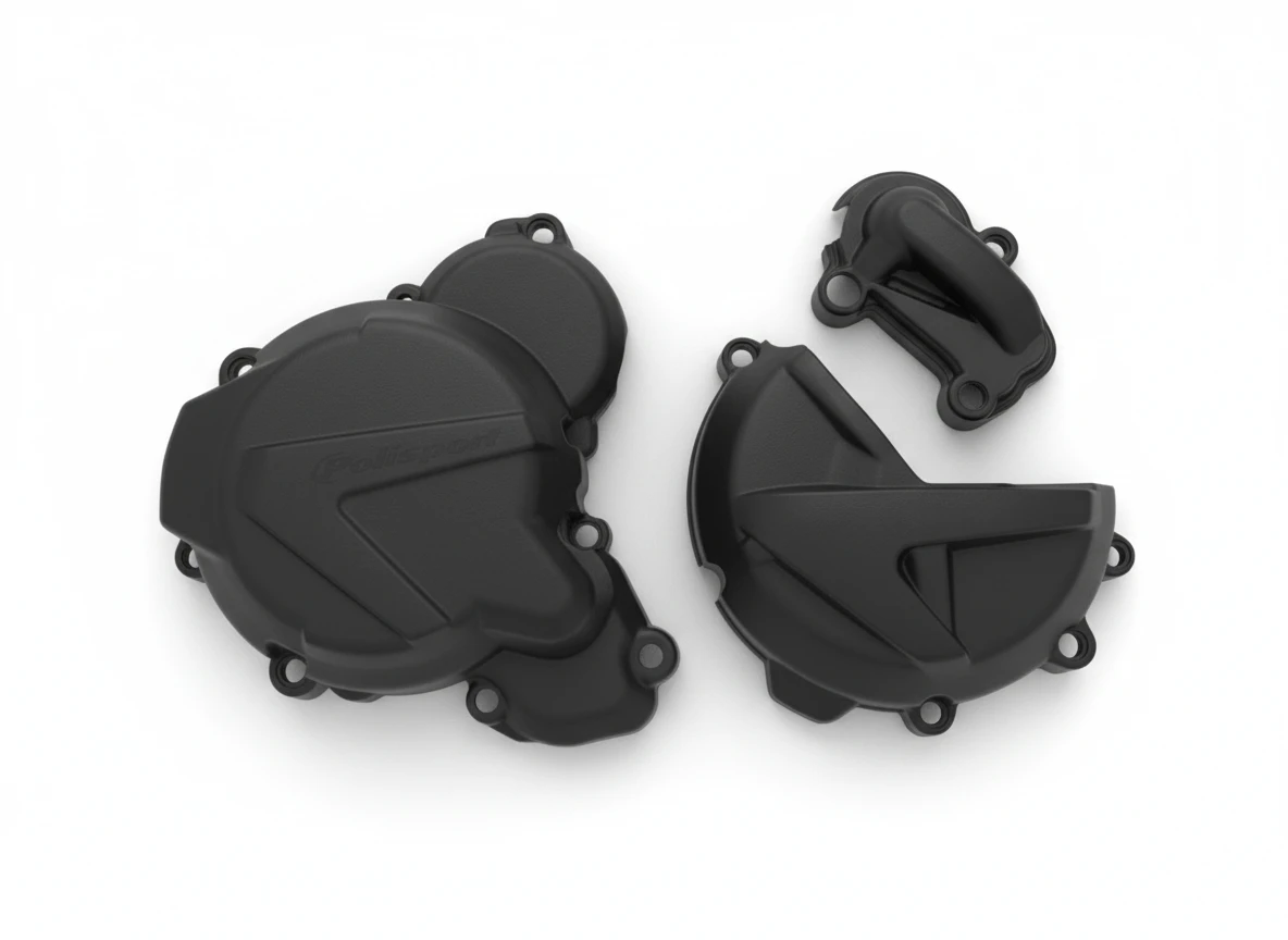 Комплект защиты крышек сцепления, генератора и помы Polisport GasGas EC 250 300 21 23 черн. - фото 1