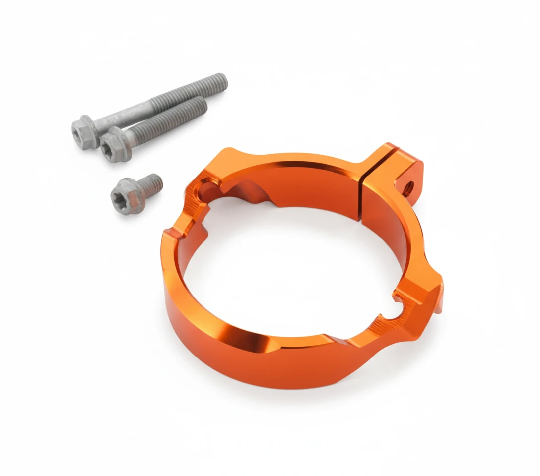 Защита выпускного фланца оранжевая KTM 250SX 23- / 250 300EXC 24- - фото 1