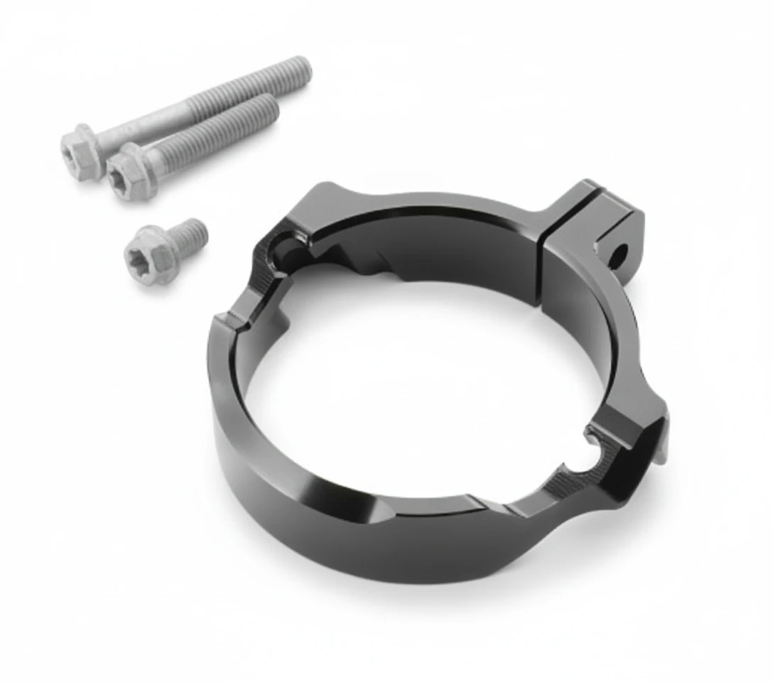 Защита выпускного фланца черная KTM 250 300EXC 24- / Husqvarna TE250 300 24- / GasGas EC250 300 24- - фото 1