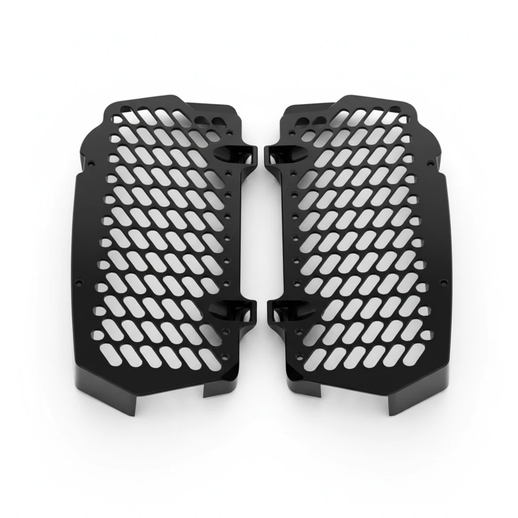 Защита радиаторов алюминиевая черная (ONLY1) KTM EXC EXC F 24- / Husqvarna TE FE 24- / GasGas EC EC F 24- - фото 1